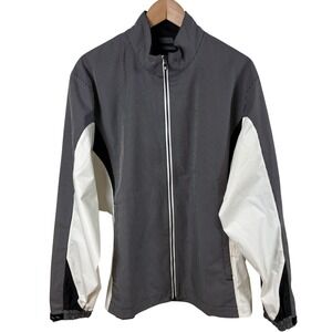 FootJoy FJ DryJoys Men's M Golf Jacket Black‎ White Gray Check Full Zip Athletic